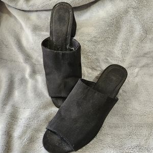 Gap Women's Black Slides Mule Slip on Block Heel Shoes Size 8